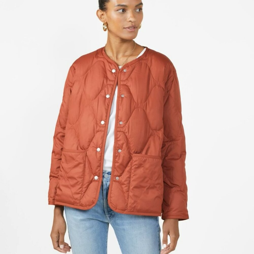 Outerknown Quilted Puffer Jacket in Rust